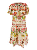 White Mona Dress With Elegant Details Cotton For Women