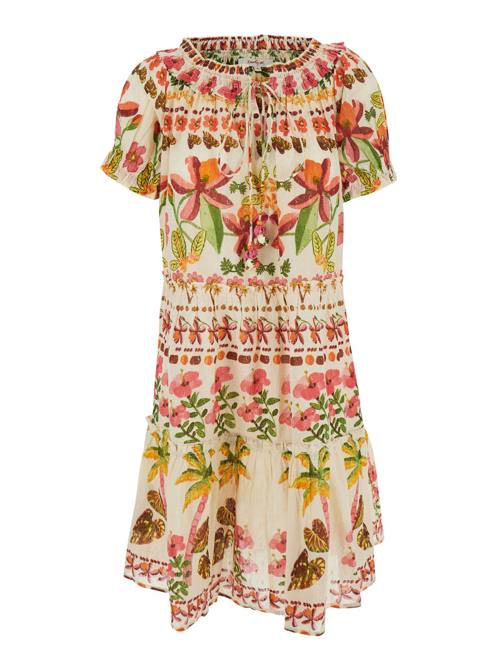 White Mona Dress With Elegant Details Cotton For Women