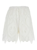UKULELE SHORT with contrast details in White Polyester for Women And Bermuda