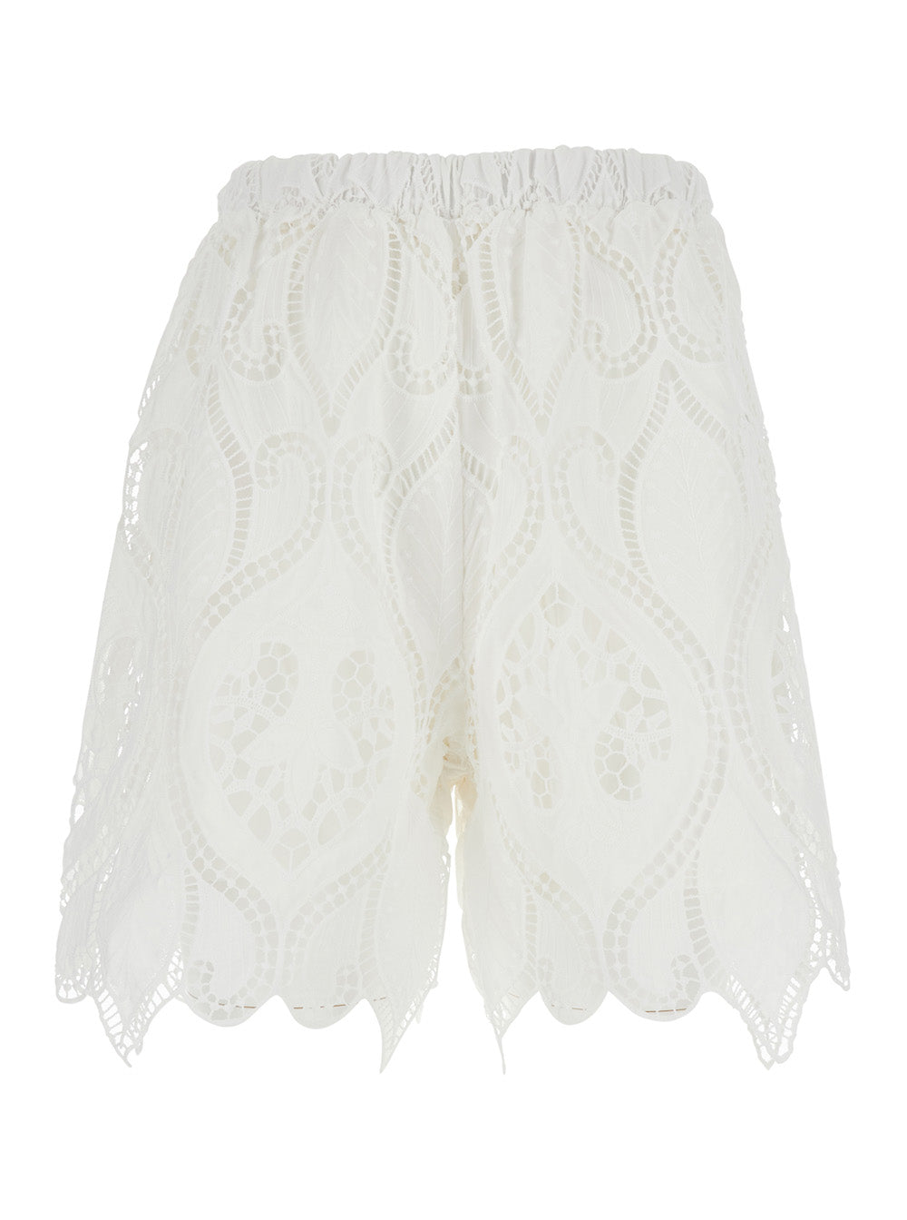 UKULELE SHORT with contrast details in White Polyester for Women And Bermuda