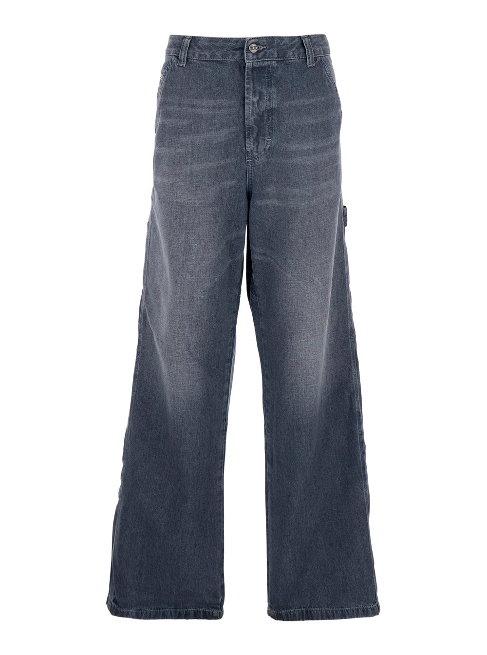 D-LIVERY-W Blue Cotton Denim Five-Pocket Jeans for Men Grey