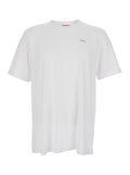 T-Shirt T-Adjust-Met with Lettering Logo on the Front in White Cotton for Men Tshirts And Polo Shirts