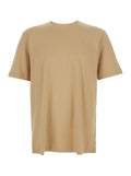 Beige T-Shirt T-ADJUST-MET with Round Neck and Short Sleeves in Cotton for Men Tshirts Polo Shirts