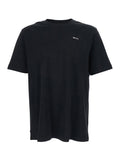 Black T-Shirt T-ADJUST-MET with Round Neck and Printed Logo on the Front in Mens Cotton Tshirts Polo Shirts