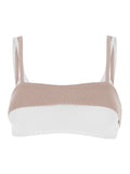 Top M-Zelda with Thin Bicolor Straps and Rectangular Neckline in Viscose Blend Pink Women Polyester Tops