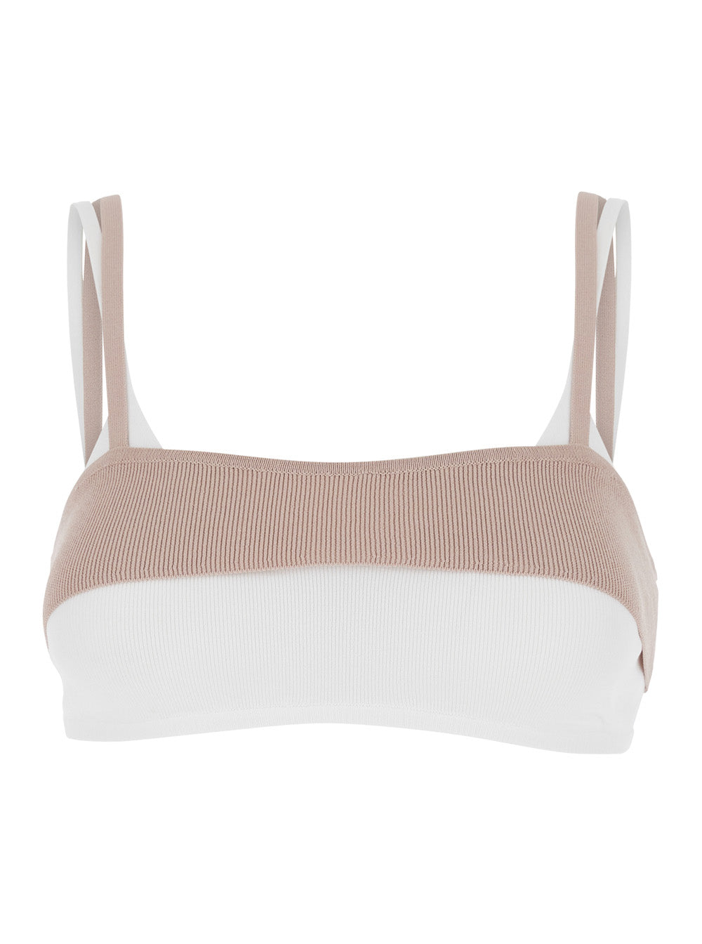 Top M-Zelda with Thin Bicolor Straps and Rectangular Neckline in Viscose Blend Pink Women Polyester Tops