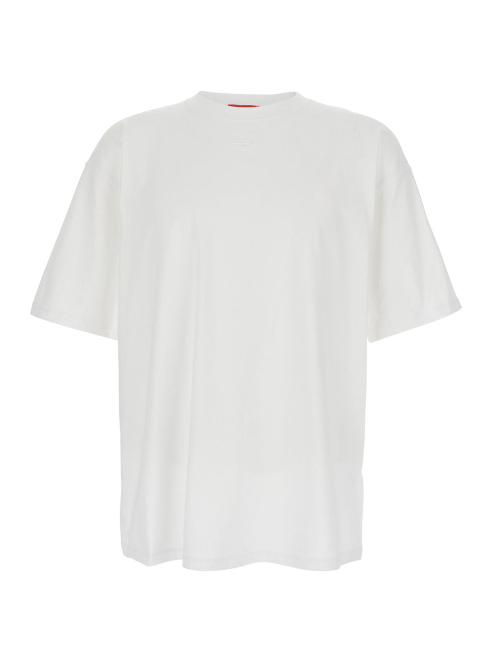 T-Shirt T-Lucien with Tone-on-Tone Logo Patch on the Front in White Cotton for Men Tshirts And Polo Shirts