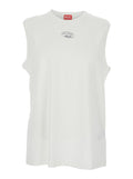 Top T-Bisco-Iod Sleeveless with Logo Detail on the Front in White Cotton for Men Tops