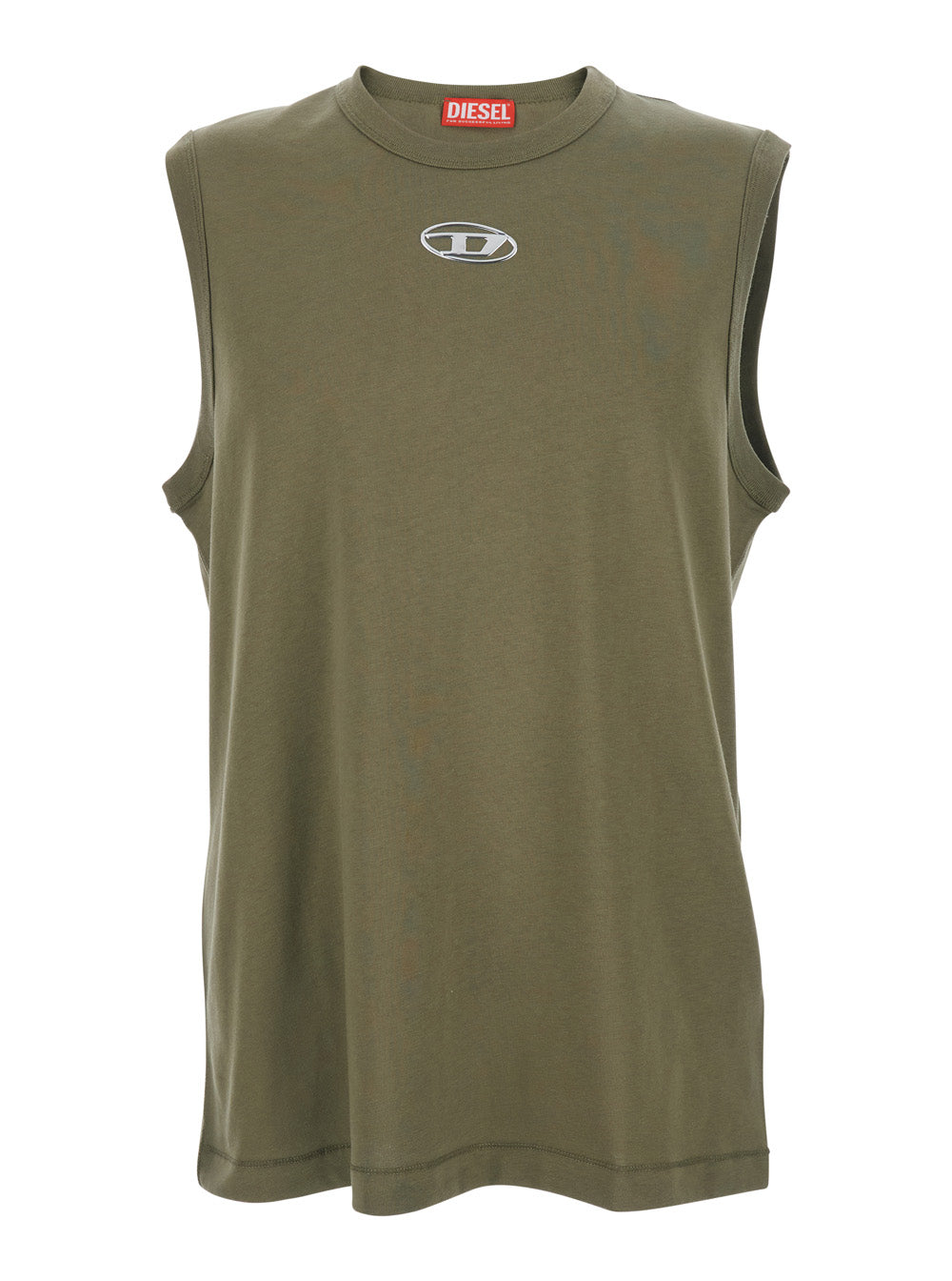 T-Shirt BISCO-IOD Green with Round Neck in Cotton for Men Tops