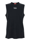 Sleeveless Top T-Bisco-Iod with Logo Detail on the Front in Black Cotton for Men Tops