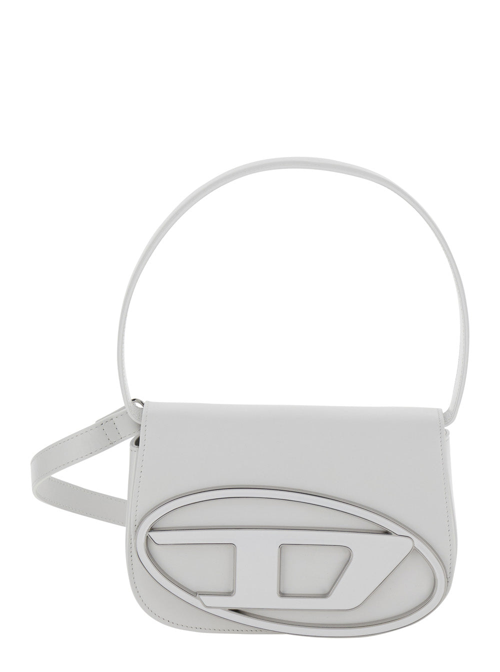 Shoulder Bag 1DR with Oval D Patch in White Leather for Women Pmu Hand