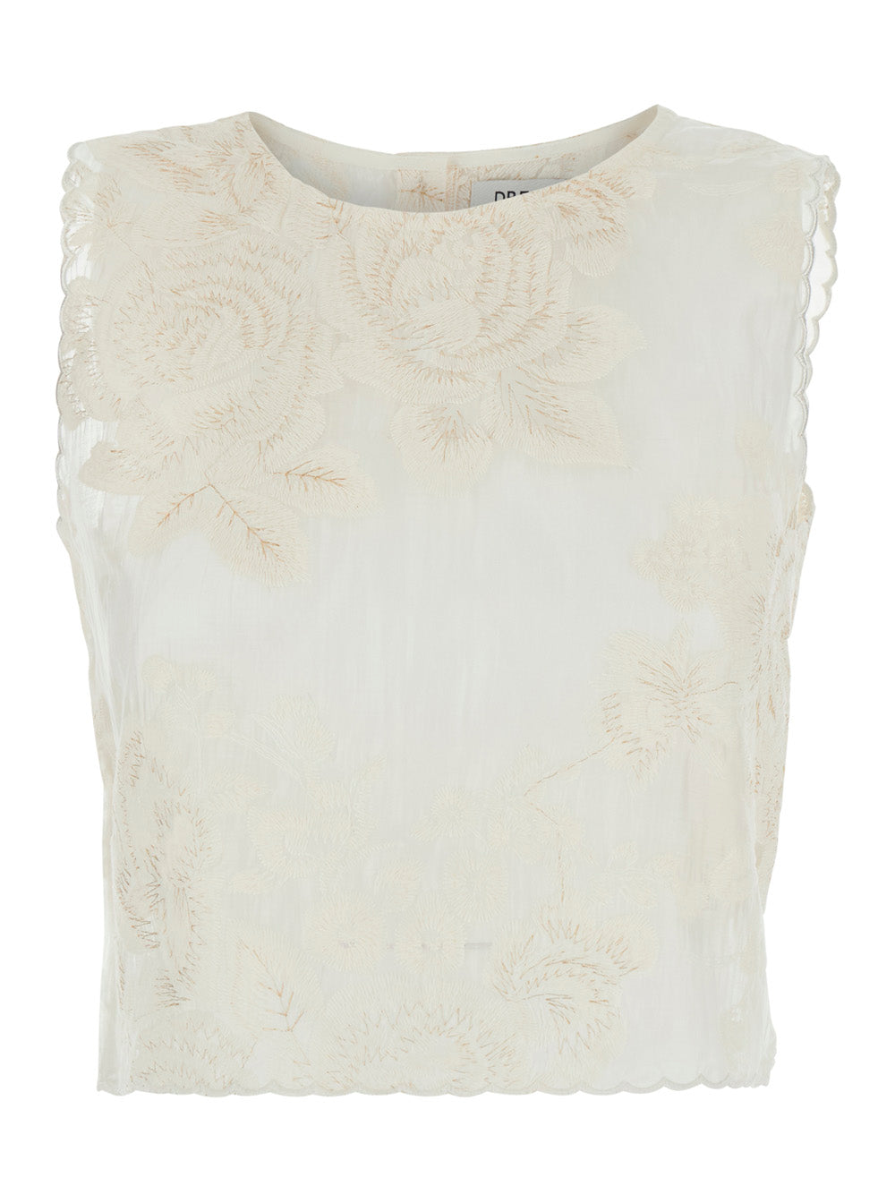 T-Shirt Rebecca with Round Neck in White Women Tops