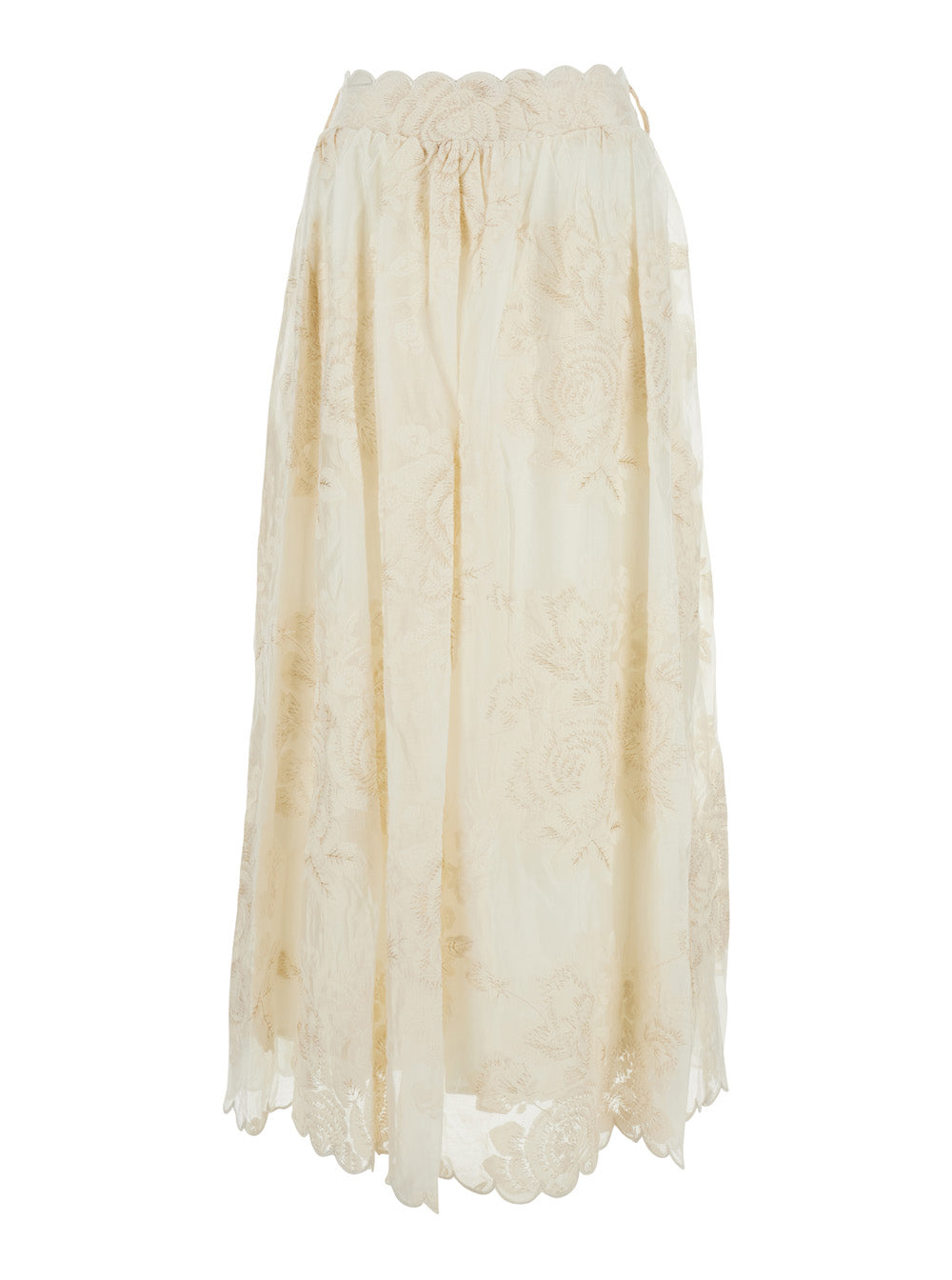Dress MADDY with V-Neck and Lace Details in White Women Skirt
