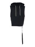 Black Cotton Hoodie for Men Tops