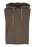 Top Hooded Tunic Gray With Hood And Long Sleeves Cotton Women Grey Tops