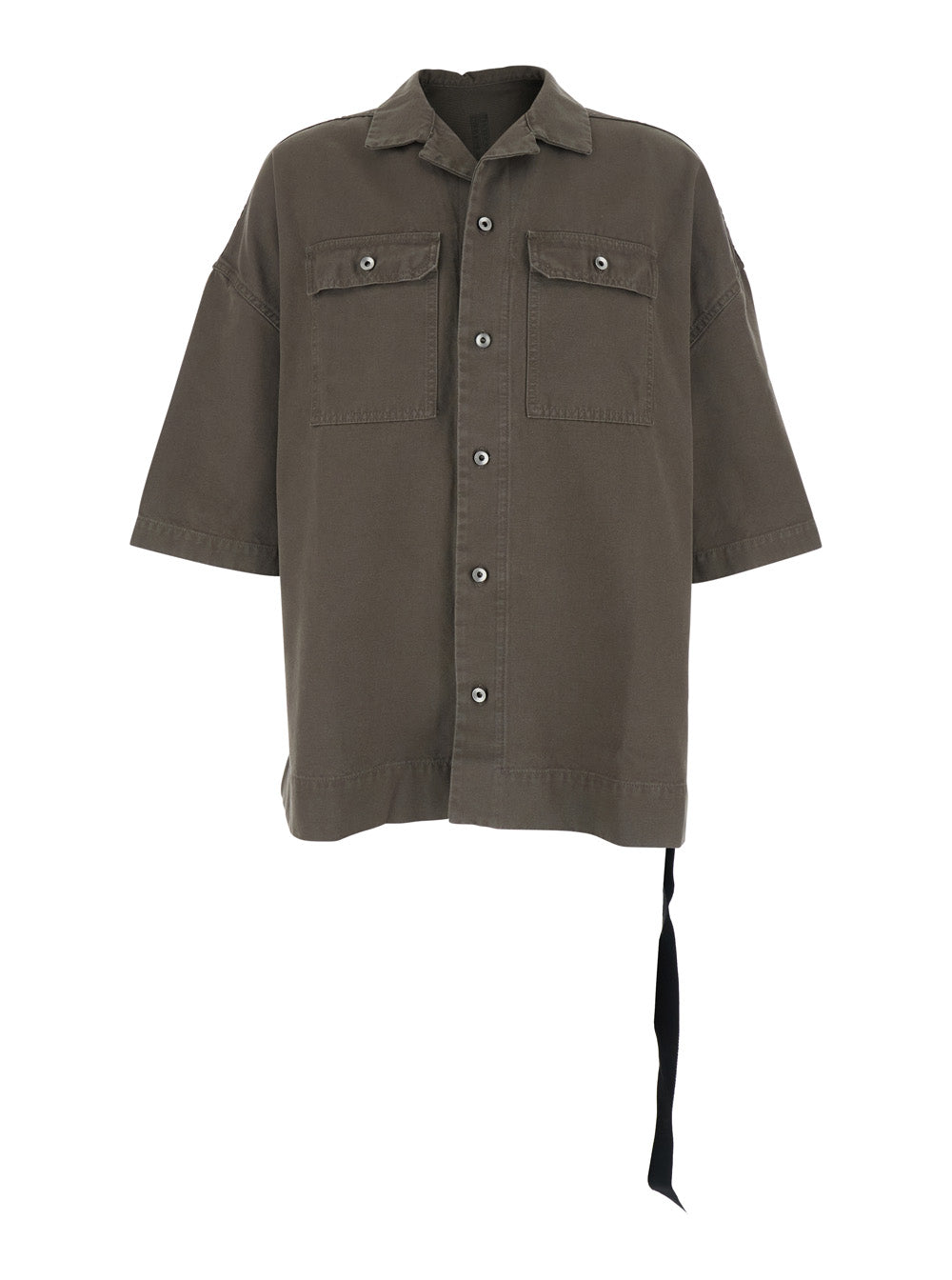 Mens Magnum Tommy Short Sleeve Button-Up Shirt in Grey Cotton And Blouses
