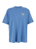 Blue T-Shirt The Slogan with Front Print in Cotton for Men Blu Tshirts And Polo Shirts