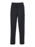 Le Pantalon Golfeur Black Pants With Hidden Closure At The Front Wool Blend For Men Virgin Polyester Trousers