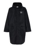 Parka Coat with Logo in Black Tech Fabric for Men Nylon Outerwear
