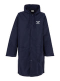 Hooded Jacket with Fixed Hood and Slogan on Front Back in Blue Tech Fabric for Men Blu Nylon Outerwear