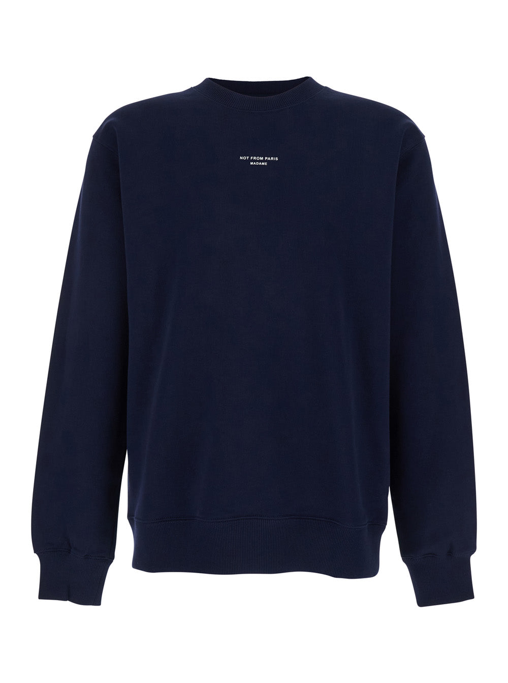 Sweatshirt Le Slogan Classique Crewneck with Dropped Shoulders and Front in Blue Cotton for Men Blu Sweatshirts