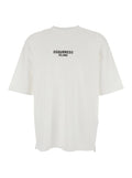 T-shirt DSQUARED2 with Logo Print on the Front in White Cotton for Men Tshirts And Polo Shirts