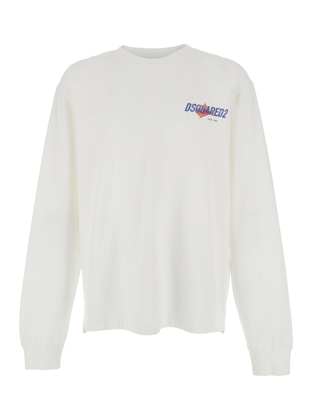 White Cotton T-Shirt with Printed Logo for Men Jersey