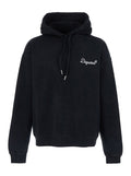 Black Hoodie with Drawstring and Lettering Logo on the Front in Cotton for Men Sweatshirts
