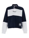 Multicolor Rugby Fit Long Sleeve Crew Neck Sweater for Men Cotton Jersey