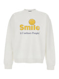 White Cotton Crew Neck T-Shirt with Front Print for Men Sweatshirts