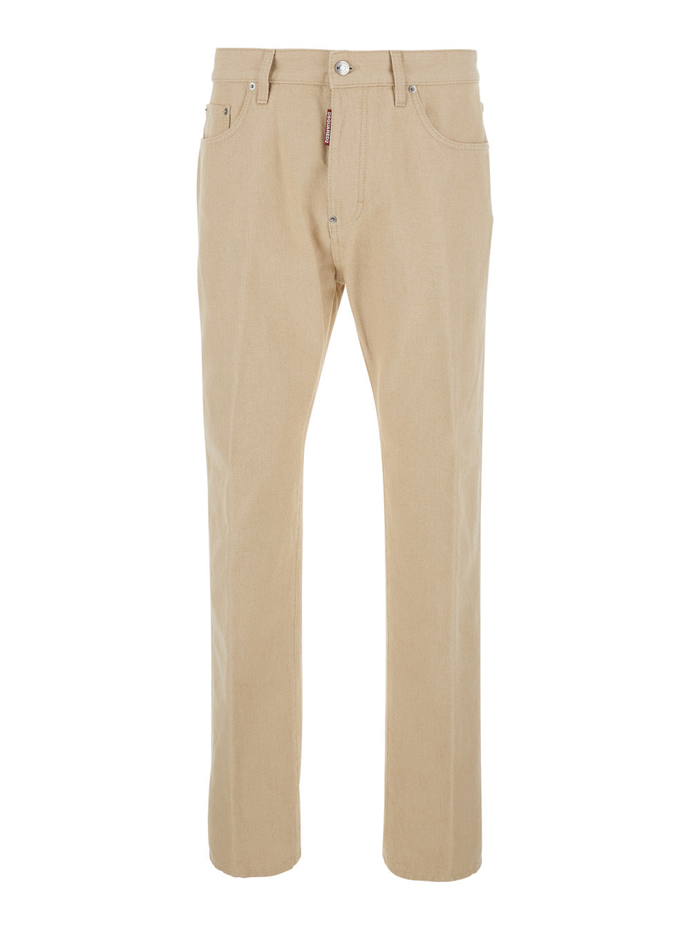 642 Beige Jeans With Logo Patch On The Back Denim For Men Cotton