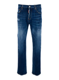 Jeans 643 with All-Over Details and Logo Patch on the Back in Blue Denim for Men Blu Cotton