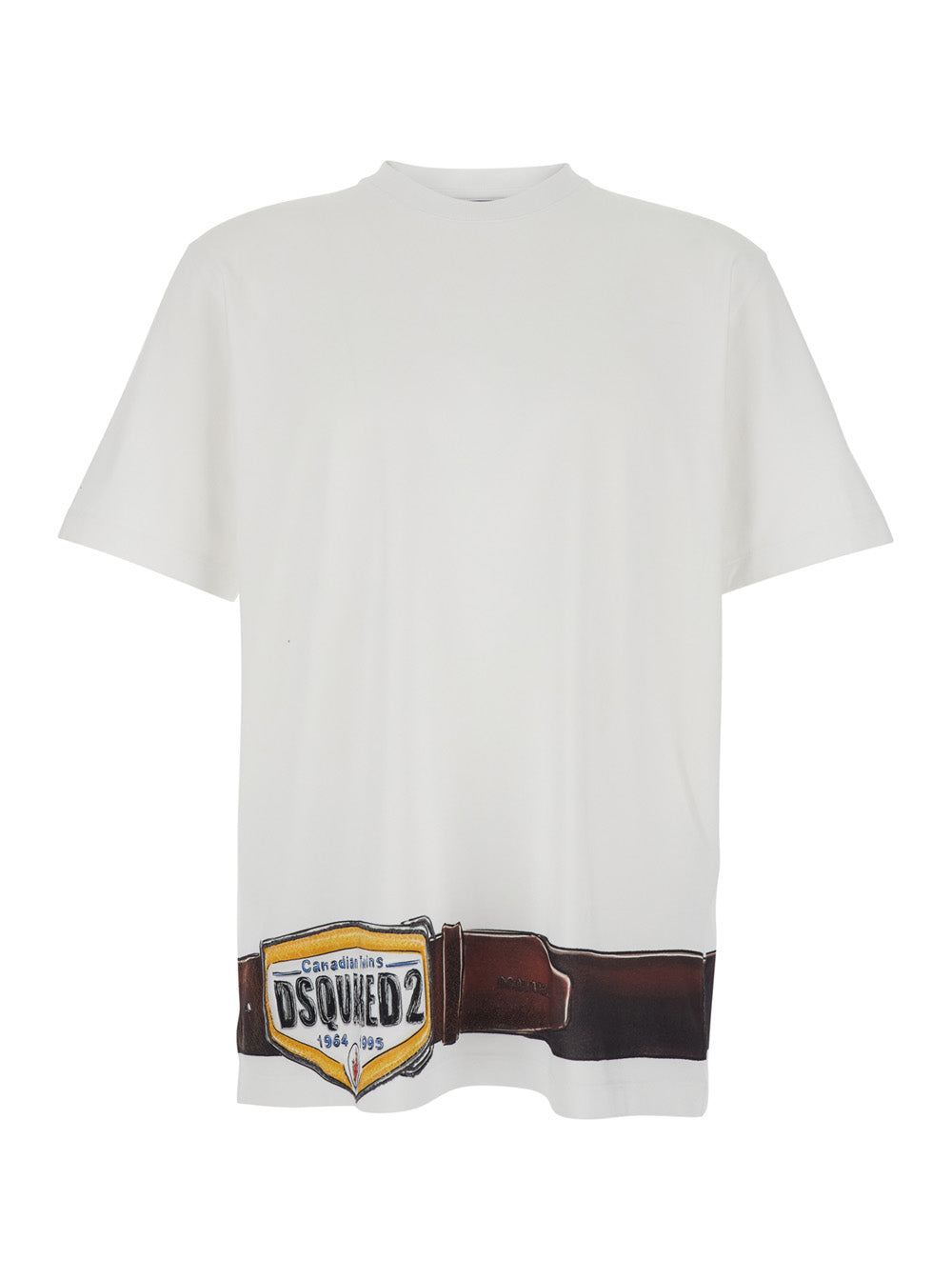 White T-shirt with Raised Collar and Front Back Print in Cotton for Men Tshirts Polo Shirts