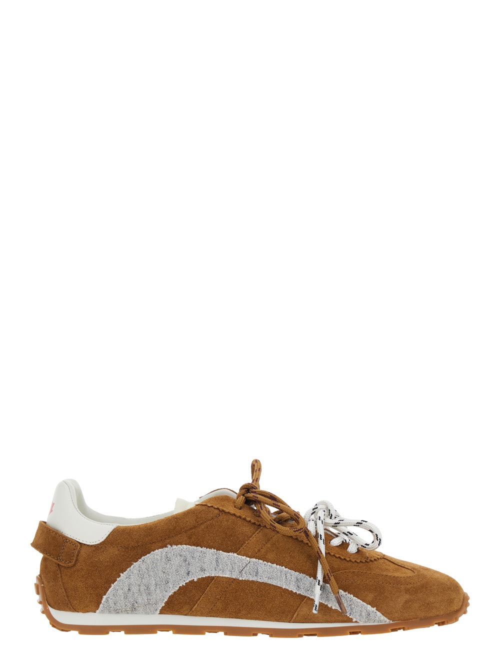 DC-642 Brown Sneakers with Leather Upper Calf Polyamide Elastane