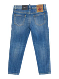 Jeans Jennifer with Logo Patch on the Back and Ripped Details Front in Blue Denim for Girls Blu Cotton Elastane Trousers
