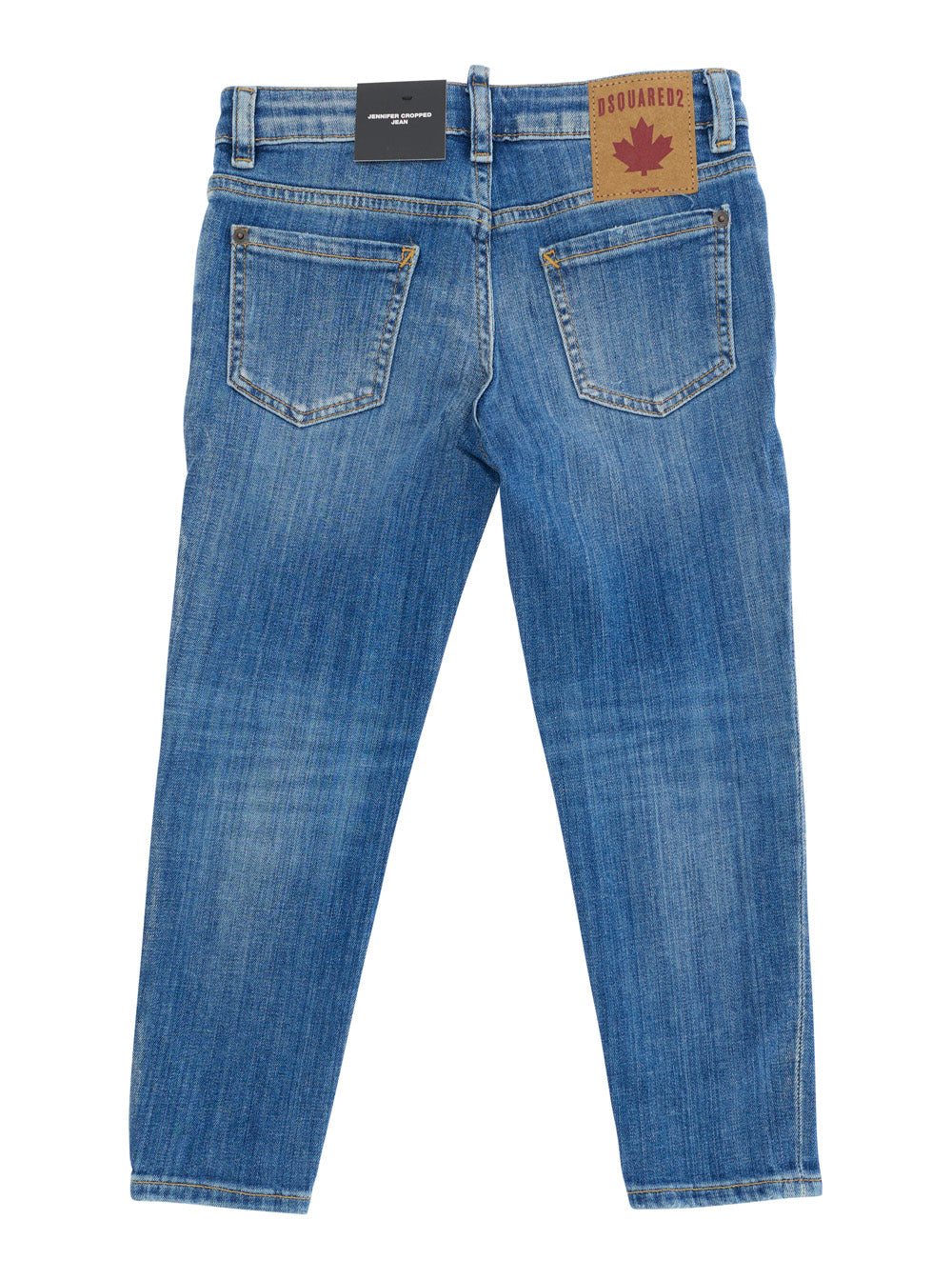 Jeans Jennifer with Logo Patch on the Back and Ripped Details Front in Blue Denim for Girls Blu Cotton Elastane Trousers