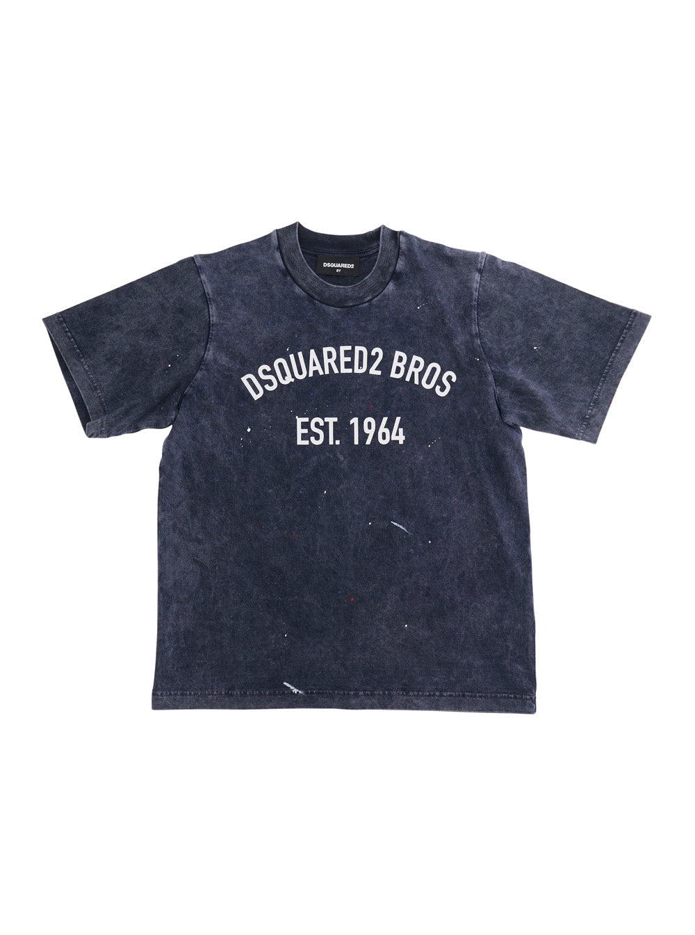 Dark Blue T-Shirt with Printed Logo on the Front for Kids Blu Cotton Tshirts And Polo Shirts