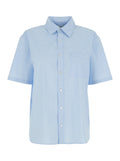 Unisex Oversized Half Sleeve Shirt - Blue Short With Collar Cotton Blu Nylon Polyurethane And Blouses