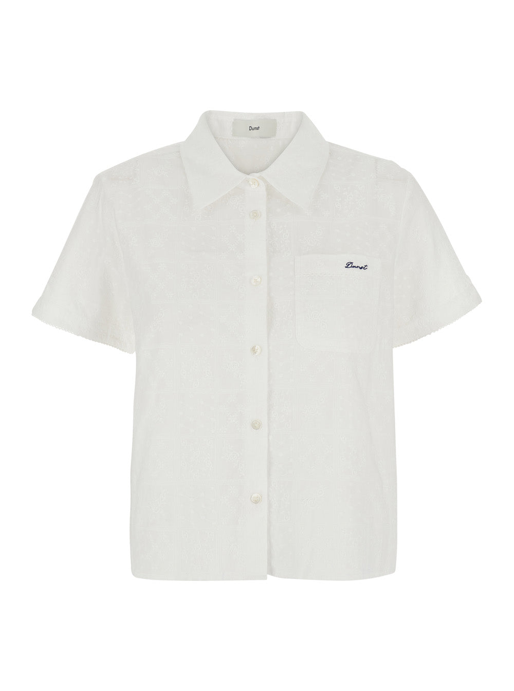 Shirt Laced Organic Crafted White With Cotton Lace Details For Women And Blouses