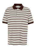 Multicolor Polo Shirt With Embroidered Logo Lettering On The Front And All-Over Stripes Cotton For Women Tshirts