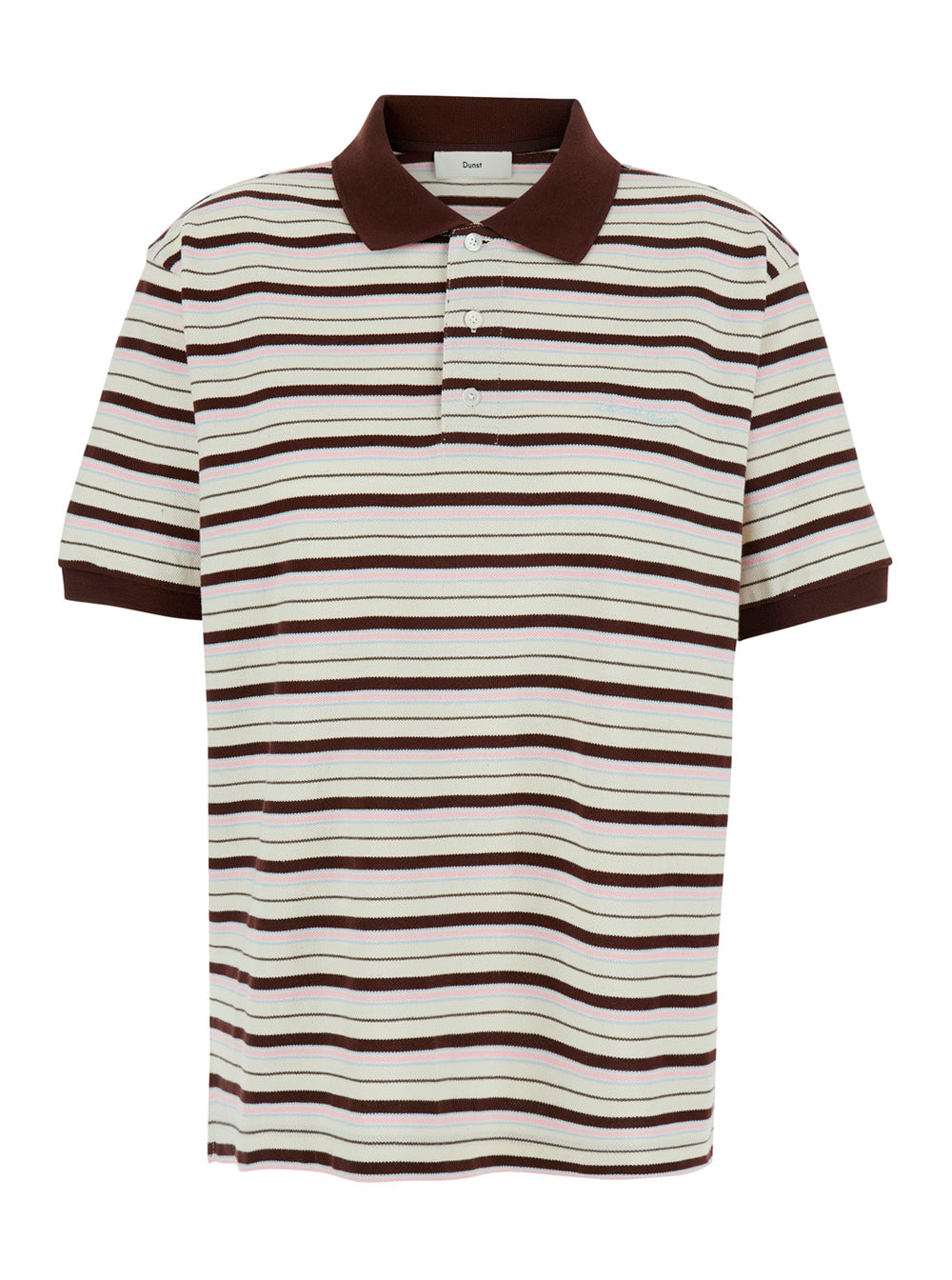 Multicolor Polo Shirt With Embroidered Logo Lettering On The Front And All-Over Stripes Cotton For Women Tshirts