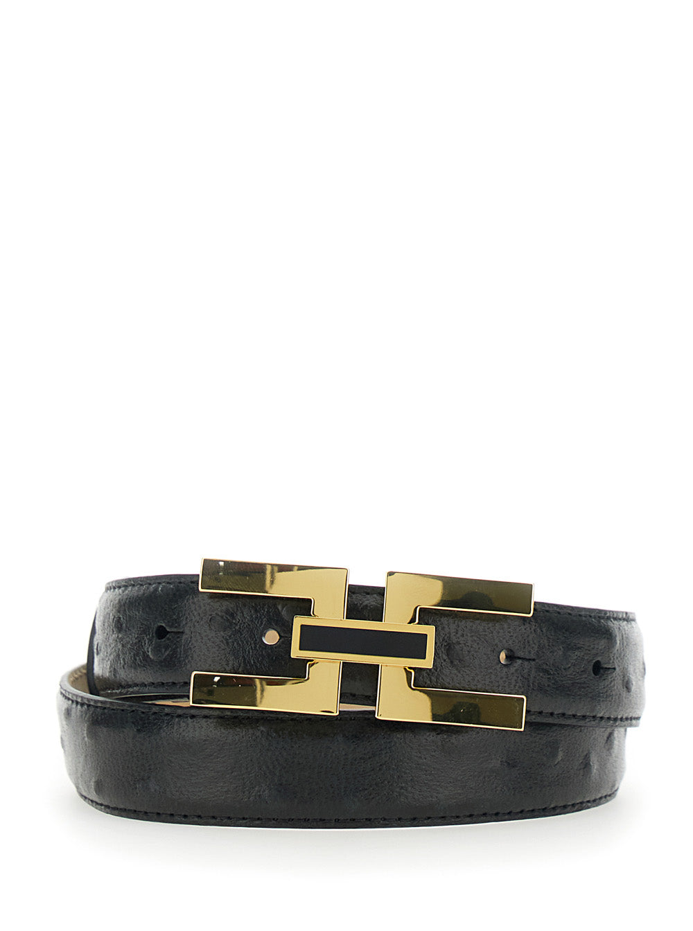 Black Belt Ct25s62e2110 With Leather Logo Detail - IT 42