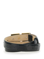 Black Belt Ct25s62e2110 With Leather Logo Detail - IT 42