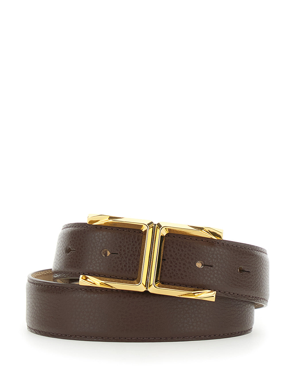 Belt Ct88s62e2644 Brown With Metal Details Leather Women
