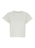 Crew Neck T-Shirt with Front Lettering in White Stretch Cotton for Women Polyester Tshirts And Polo Shirts