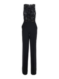 Dress Embroidered Jumpsuit With Embroidery In Black Women Polyester Elastane Jumpsuits