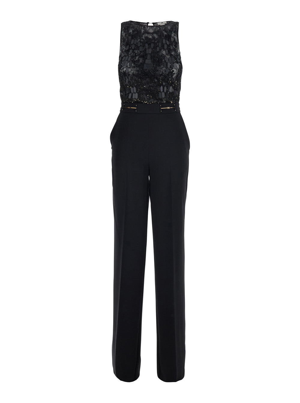 Dress Embroidered Jumpsuit With Embroidery In Black Women Polyester Elastane Jumpsuits
