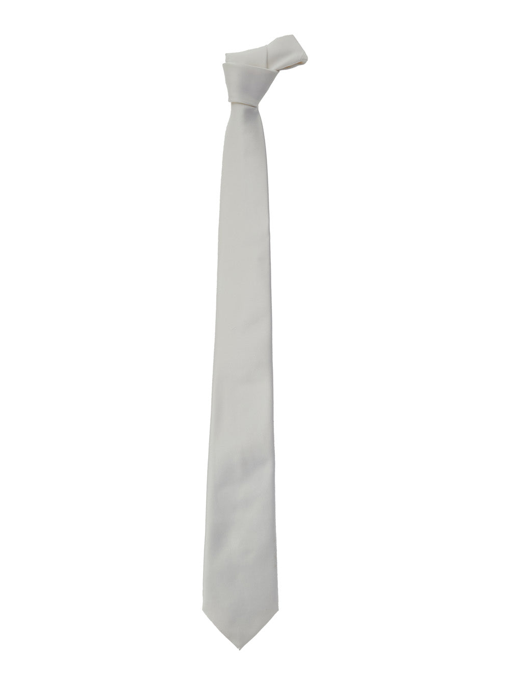 White Silk Tie with Rear Closure Man Papillon And Ties
