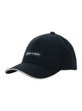 Baseball Cap Logo with Patch on Front in Black Cotton for Men Hats And Gloves