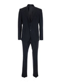 Single-breasted Slim Suit with Notched Revers in Blue for Men Blu Virgin Wool Suits